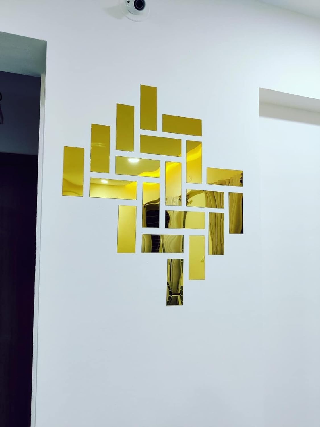 Golden acrylic rectangle mirror