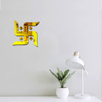 VAH-Kya Bat Hai !! Swastika Golden, mandir Sticker, Pooja mandir Stickers, Stickers for mandir, Sticker for mandir Wall Sticker for Home, Pooja Room (Set of 1)