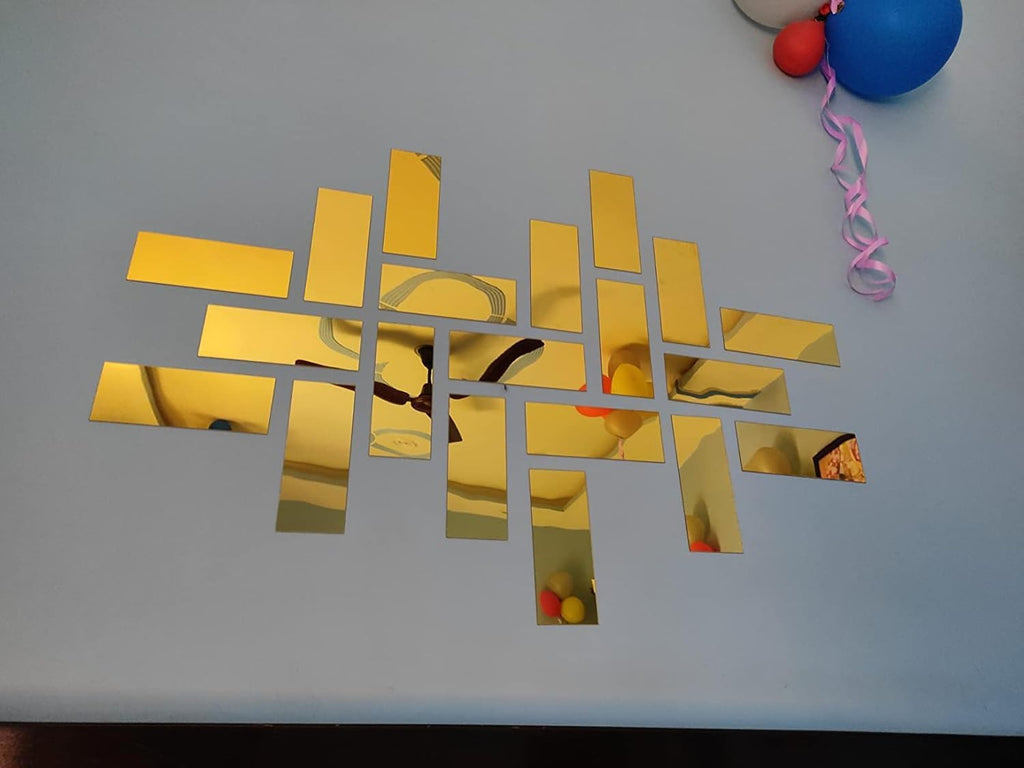 Golden acrylic rectangle mirror up
