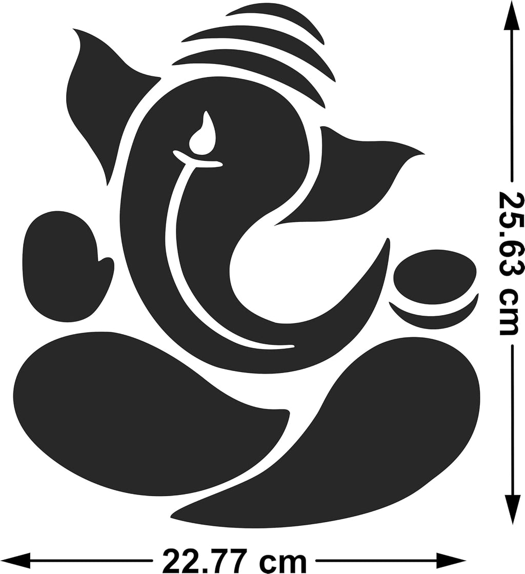 Ganpati Golden Mirror Stickers for Wall, Acrylic Mirror, 3D Stickers, Wall Stickers for Room Hall Home and Office (Golden, Pack of 1)