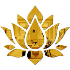 Bikri Kendra - Big Lotus Flower Gold Mirror Stickers for Wall, Acrylic Mirror, Wall Mirror, 3D Stickers, Wall Stickers for Room Hall Home and Office-Self-Adhesive