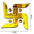 VAH-Kya Bat Hai !! Swastika Golden, mandir Sticker, Pooja mandir Stickers, Stickers for mandir, Sticker for mandir Wall Sticker for Home, Pooja Room (Set of 1)