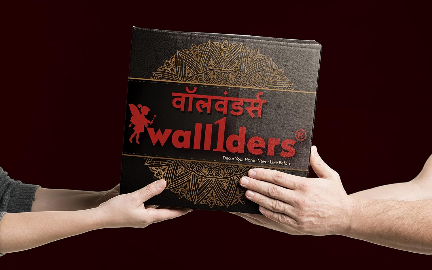 Wall1ders Kalash Shubh Labh Mirror Stickers for wall, Acrylic Mirror wall Decor Sticker, wall Mirror Stickers, Acrylic Stickers, Wall Stickers for Hall Room, Bed Room, Kitchen. (Golden)