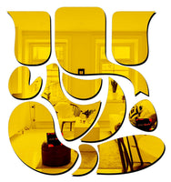 Bikri Kendra - Ganesha Golden Mirror Stickers for Wall, Acrylic Mirror Wall Decor Sticker Wall Mirror Stickers Acrylic Stickers Wall Stickers for Hall Room Bed Room Kitchen