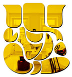 Bikri Kendra - Ganesha Golden Mirror Stickers for Wall, Acrylic Mirror Wall Decor Sticker Wall Mirror Stickers Acrylic Stickers Wall Stickers for Hall Room Bed Room Kitchen
